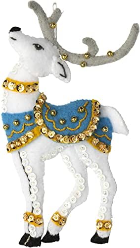 Bucilla Felt Applique 6 Piece Ornament Making Kit, Festive Reindeer, Perfect for DIY Arts and Crafts, 89299E - Image 5