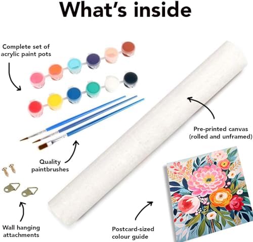 YarnMate Flowers Paint by Numbers Kit for Adults - Flowers in Vase Paint by Number on Canvas Without Frame, DIY Acrylic Painting for Gift Home Wall Decor (16x20 Inch) - Image 5
