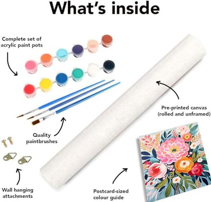 YarnMate Flowers Paint by Numbers Kit for Adults - Flowers in Vase Paint by Number on Canvas Without Frame, DIY Acrylic Painting for Gift Home Wall Decor (16x20 Inch) - Image 5