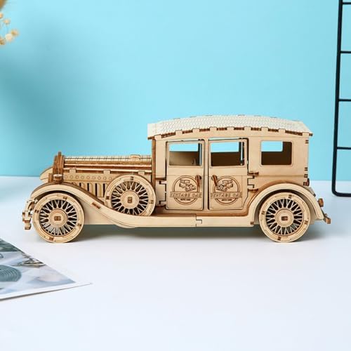 3D Wooden Puzzles Vintage Car Model Kits, Brainteaser and Puzzle for Christmas/Birthday,Gifts for Adults and Teens to Build Combination - Image 3