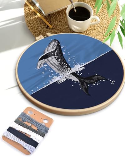 TINDTOP Embroidery Kit for Beginners Adult, Whale Embroidery Practice Kit - Image 7