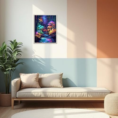Banket Paint by Numbers Kit for Adults Beginner Mushroom DIY Painting Kits for Adults Forest Easy Adult Paint by Number Kits on Canvas Color by Numbers for Gifts Home Wall Decor 16x20 Inch - Image 5