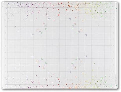 GLASSBOARD STUDIO Glass Craft Mat - Magnetic, Heat & Scratch Resistant - For Crafting, Cutting, Painting, Mixed Media Artwork - Grid Lines, Non-Slip Rubber Feet (Color Burst 13.5”L x 18”W) by GlassboardStudio