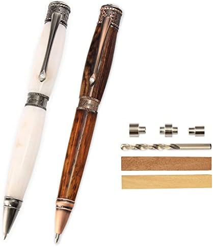Legacy Woodturning, Inspirational Pen Kit Starter Pack with Bushings, Hurricane M42 Cobalt Drill Bit, Pen Kits, Wood Pen Blank Sampler Pack by LegacyWoodturning
