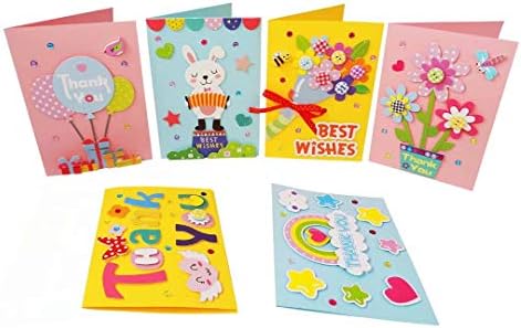 Card Making Kit DIY Handmade Greeting Card Kit for Kids Girl boy, Thank You Card Mother's Day Card Valentine's Card Easter Birthday Christmas Card Art Craft Supplies Set for 3 Years Old and up by QIAONIUNIU