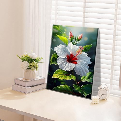 ATDMS Paint by Numbers Kit for Adults Flowers Paint by Numbers with Frame DIY Floral Paint by Number with Easel Adult Paint by Number Kits on Canvas Framed for Gift Home Wall Decor 8x12 Inch - Image 3