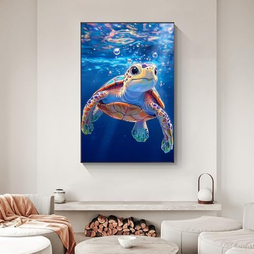 Sea Turtle Framed Paint by Numbers Kit for Adults Beginner & Kids Ages 8-12 - Image 6