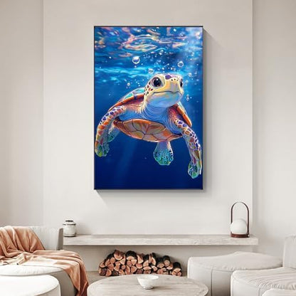 Sea Turtle Framed Paint by Numbers Kit for Adults Beginner & Kids Ages 8-12 - Image 6