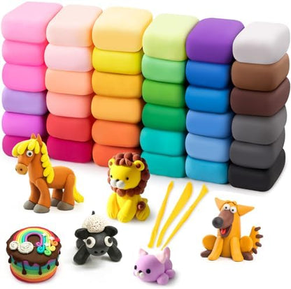 Air Dry Clay 36 Colors, Modeling Clay for Kids, DIY Molding Magic Clay, Toy Gifts for Age 3+ Years Old Boys Girls Kids by Exptolii