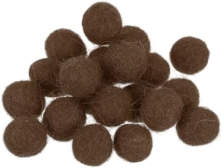 PATIKIL Wool Felt Balls Beads Wool Felting Pom 1cm 10mm Brown for Home Decor DIY Crafts Handcrafts Project Pack of 20 by PATIKIL