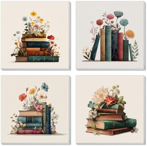 4 Pack Framed Paint by Numbers Kit for Adults Beginner Book Adult Paint by Number Kits on Canvas Flower Painting by Numbers for Adults with Frame Floral DIY Painting Kits for Home Wall Art 8x8 Inch by Unknown
