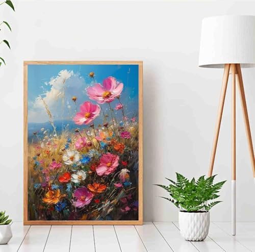 DYAIANGMU Flower Paint by Numbers Kit for Adults Beginners 11.8X15.7inch - Image 4
