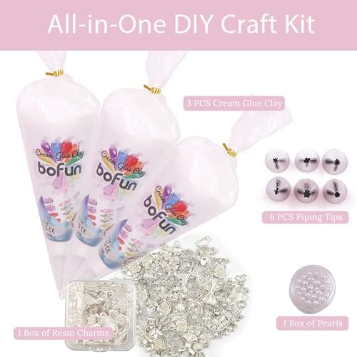 White Decoden Cream Charms Kit, Whipped Cream Glue Clay Crafts - Image 2