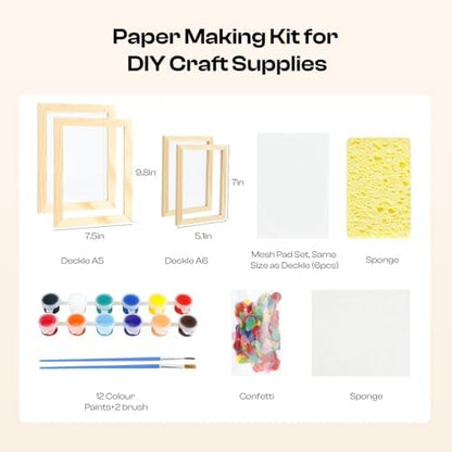 Caydo Paper Making Kit, 2 Size A5 A6 Papermaking Mould and Deckle - Image 7