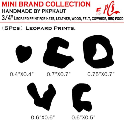 5Pcs Leopard Print Branding Irons for Wood, Leather Branding Stamp - Image 2