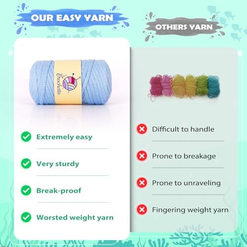Crochetta Crochet Kit for Beginners, Beginner Crochet Starter Kit w Step-by-Step Video Tutorials, Learn to Crochet Kits for Adults Women Men, DIY Knitting Supplies, Axolotls (Blue and Pink) - Image 4
