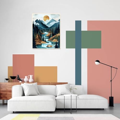 Mountain Paint by Numbers Kit for Adults Beginner Landscape Oil Painting Kit Adult Paint by Number Kits on Canvas Sunset DIY Painting for Beginners Art by Numbers for Gifts Home Wall Decor 16x20 Inch - Image 4