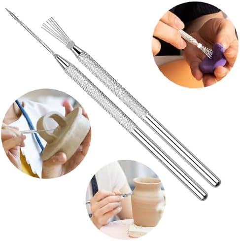 43PCS Polymer Clay Tools Kit, Clay Sculpting Art Tool Set with Wooden Carving Tools, Ball Stylus, Silicone Scrapers, Art Brushes & Detail Needles for Pottery, Modeling, DIY Crafts for Beginners-Black - Image 6
