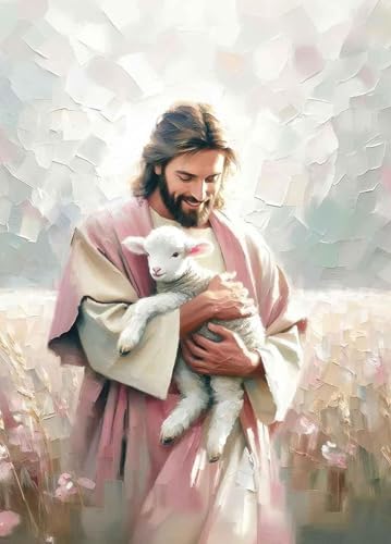 Jesus Paint by Numbers Kit for Adults Framed Canvas 12X16 in, Frameworkless by FairylandJinWenn