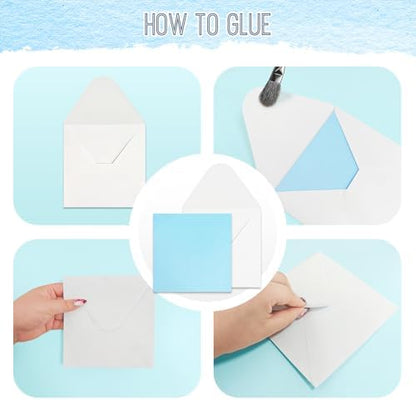 6 x 6 Inch Sqaure Blank Cards with Envelopes 100LB Folded Greeting Cards 24 Assorted Colors 48 Thick Plain Card Stock for Card Making, Photo Cards, Embroidery - Image 7