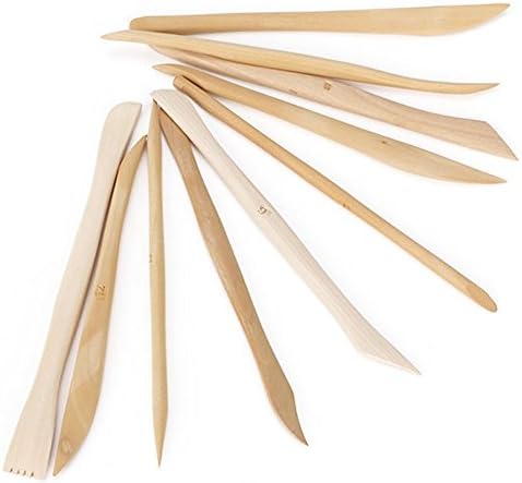 COMIART 10pcs Wooden Polymer Clay Pottery Play Dough Modeling Tools - Image 3