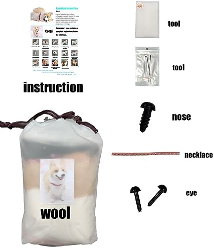 BKDRL Dogs Needle Felt Needle Felting Kit Wool Felting Kit for Beginners Includes All Tools and Instructions (Corgi) - Image 3