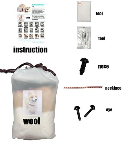 BKDRL Dogs Needle Felt Needle Felting Kit Wool Felting Kit for Beginners Includes All Tools and Instructions (Corgi) - Image 3