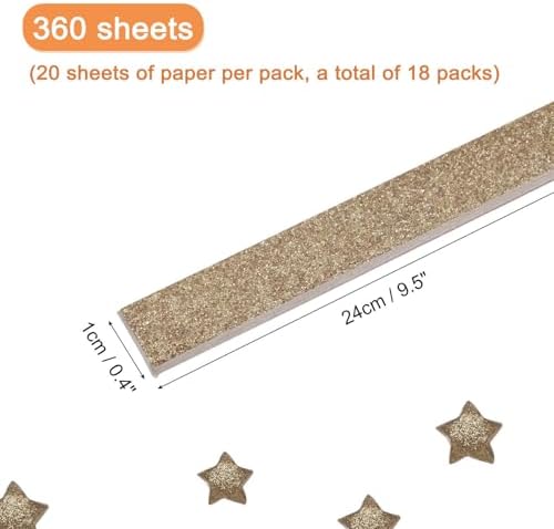 MECCANIXITY 360 Sheets Origami Paper Glitter Stars Papers Dark Brown Fold Paper for Beginner Arts Crafts Projects,0.4 x 9.5 Inch - Image 2