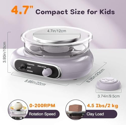 Alldeer Mini Pottery Wheel for Kids Teens Girls Beginners - Image 3