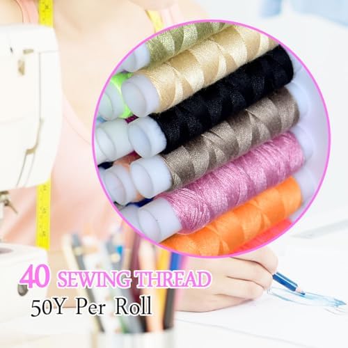 40 Spools of Sewing Thread,Gift Box Portable Basic Sewing Repair Kits (Purple) - Image 4