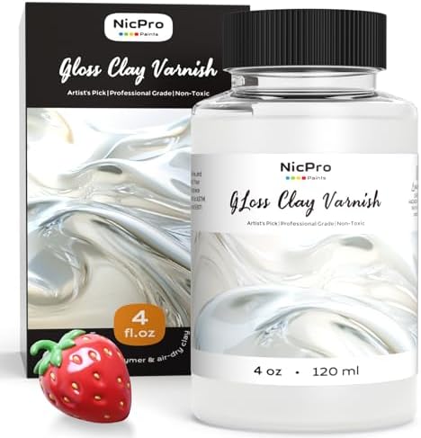 Nicpro Air Dry Clay Varnish (4 oz), Air Dry Clay Glaze Sealant for Pottery by Nicpro