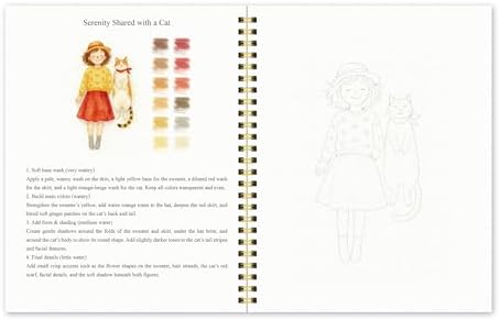 Watercolor Workbook for Beginners – People, 16 Original Watercolor Projects, Lay-Flat Watercolor Paper Book(9.45 × 7.48 in), Water Coloring Book for Adults, Art Gift - Image 6