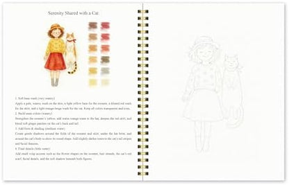 Watercolor Workbook for Beginners – People, 16 Original Watercolor Projects, Lay-Flat Watercolor Paper Book(9.45 × 7.48 in), Water Coloring Book for Adults, Art Gift - Image 6