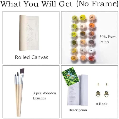 ZRIZQ Paint by Numbers Kit for Adults Beginner,Forest Goldfish,16x20 - Image 4