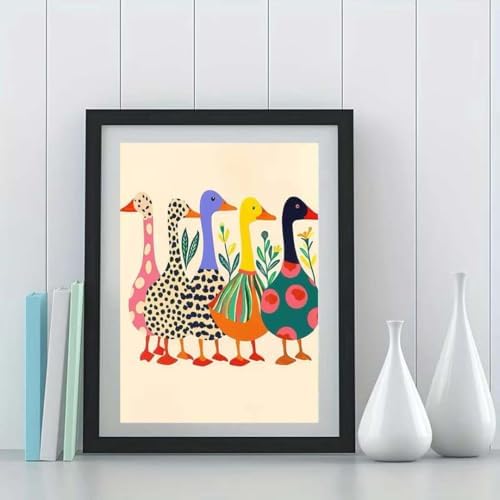 GEMOUJ Duck Paint by Numbers Kits for Adult,Colorful Duck Paint by Numbers Kit for Adults Beginners, DIY Animal Acrylic Painting on Canvas for Adult, Home Wall Decor 16 x 20 inch - Image 4