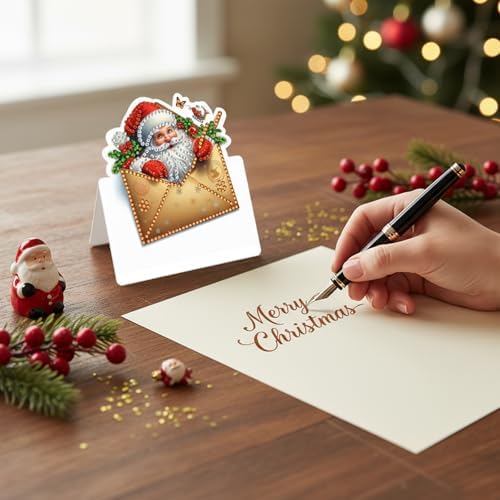Diamond Art Painting Christmas Cards 6Pcs, DIY Gem Greeting Cards - Image 6