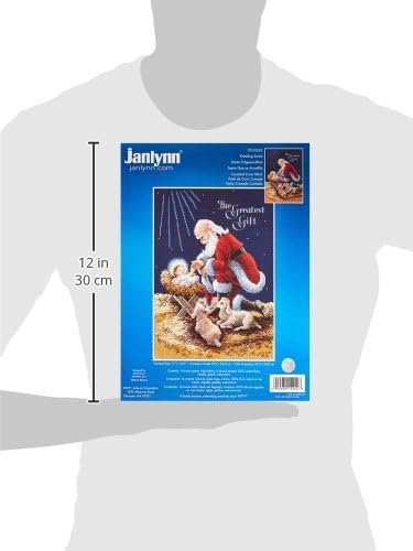 Janlynn Counted Cross Stitch Kit, Kneeling Santa Navy - Image 4