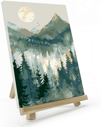 JOOZ Mountain Paint by Number for Adults with Frame, 8x12 Inch by Jooz