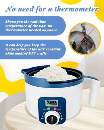 KQU Wax Melting Pot with Digital Temperature Control for Candle Making - Image 6