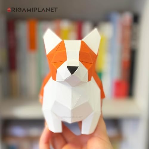 Corgi 3D Origami Paper Craft Kit, Easy DIY Pre-Cut Dog Paper Sculpture Model for Adults, Cute Animal Handmade Home Decor Papercraft Gift Set for Beginners - Image 5