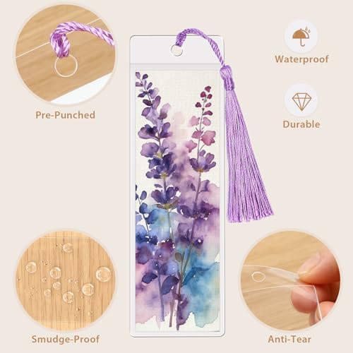 60 Pack Bookmarks with Sleeves & Tassels – Blank Watercolor Paper Bookmarks for DIY Painting, Reading, Classroom Crafts & Gift Tags - Image 3