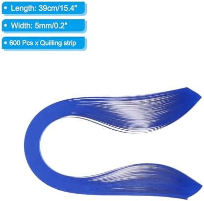 PATIKIL Quilling Strips Paper 600pcs 5mm 39cm Origami Paper Quilling Kits for Art DIY Craft Christmas, Dark Blue - Image 2