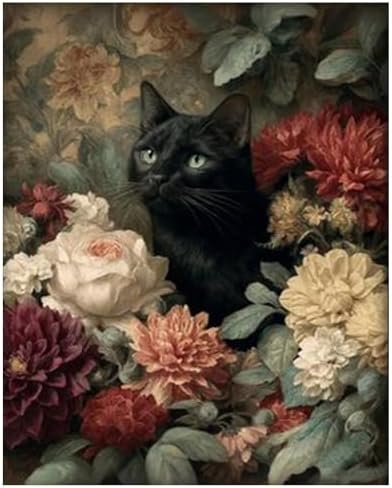 Cat Paint by Numbers Kit for Adults, Adult Paint by Number Kits 16x20 in by hkejoi
