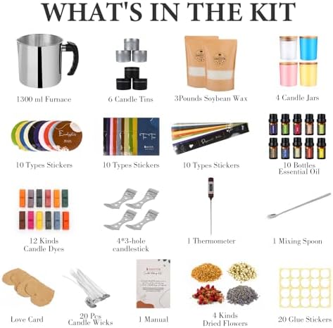 SAEUYVB Candle Making Kit,DIY Soy Candle Making Supplies/Kit for Adults - Image 2