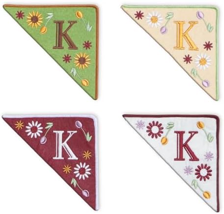 Personalized Embroidered Corner Mark, 4 Pack, Finished Initial Felt Bookmark Corner, Gift for Book Lover by Unknown
