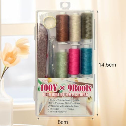 40PCS Sewing Tool Set, Big Eye Steel Sewing Needles Kit, Needle and Thread,Threader and Needle Repair Kit Stainless Steel Needles - Image 2