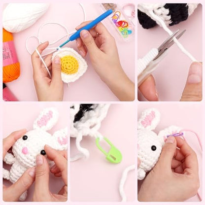 YARNOVA Crochet kit for Beginners, Includes Crochet Hooks, Crochet Accessories, Yarn for Crocheting, Needles. You can DlY Positive Potato and Crochet Animals.Also as a Gifts for Women or man. - Image 4
