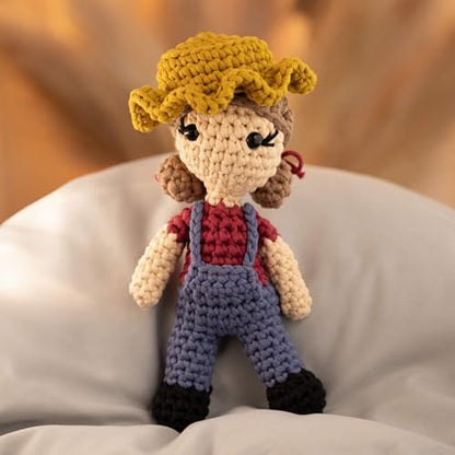 Hearth & Harbor Amigurumi Crochet Kit for Beginners, Learn to Crochet Kits for Adults Beginner with Easy Yarn, Stuffed Crochet Animal Kit with Step-by-Step Video Tutorials – Dottie the Farmer - Image 5