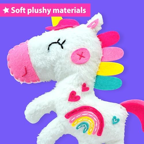 KRAFUN Unicorn Sewing Kit for Kids Ages 8-12 | No Scissors - Image 6