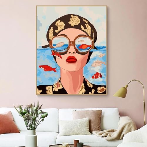 ZRIZQ Paint by Numbers Kit for Adults Beginner,Woman Face,16x20 - Image 3